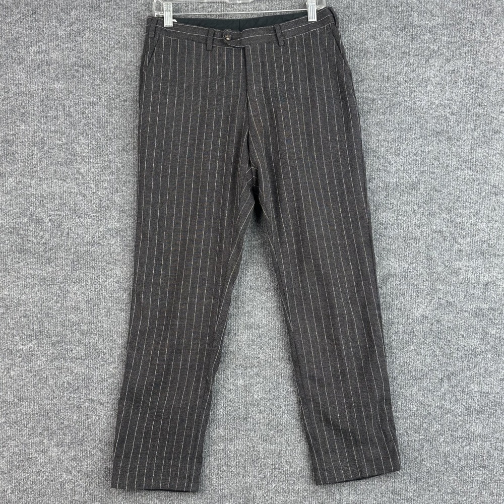 Suitsupply Dress Pants Mens 30x28 Gray Pinstripe Wool Flat Front Trousers